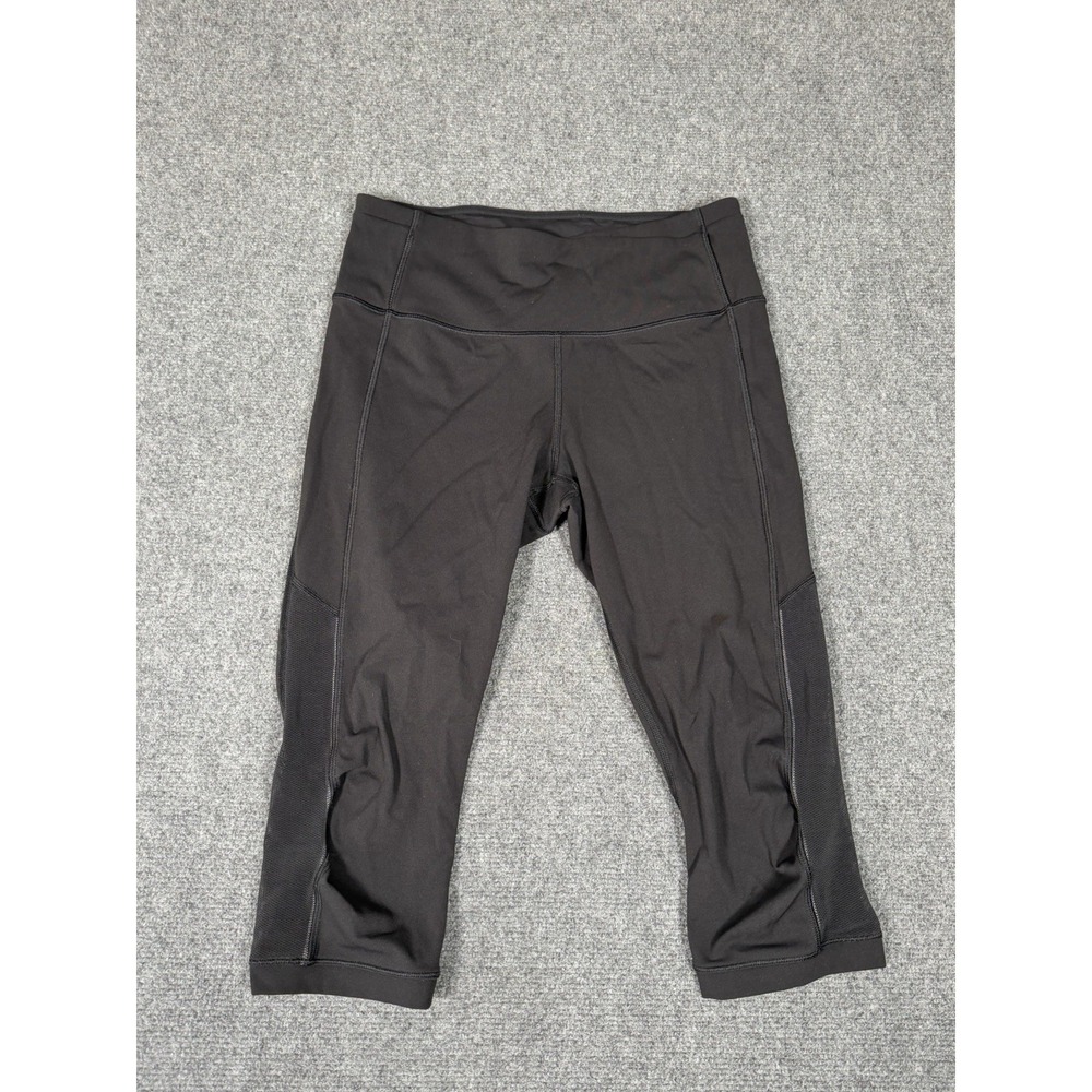 Lululemon Pants Womens 8 Black Crop High Rise Leggings Yoga Athletic Gym 17"